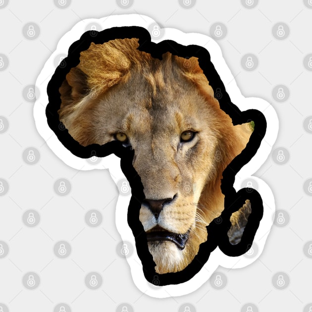 Africa Lion Face Art Design Sticker by SpaceManSpaceLand